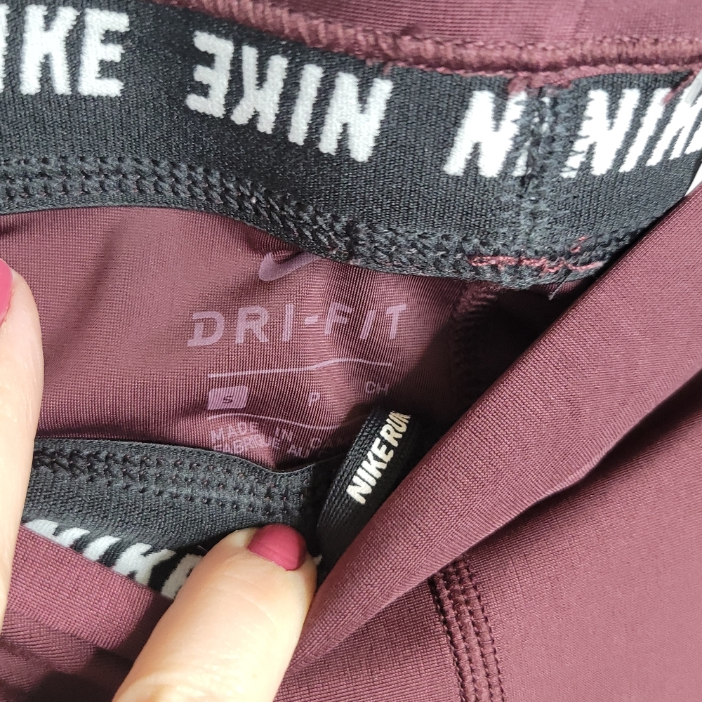 Nike Running Maroon Burgundy Active Leggings - Picture 2 of 4